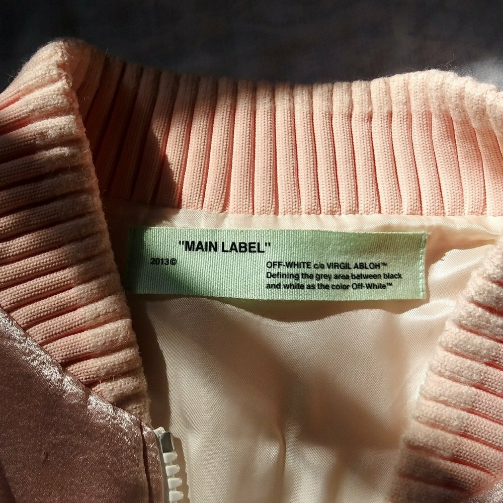 Off White pink bomber jacket